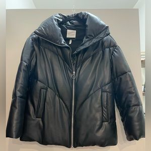 Avec Les Filles faux leather puffer jacket